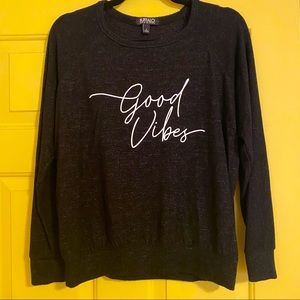 NWOT Good Vibes Soft Lightweight Pullover in Charcoal Black